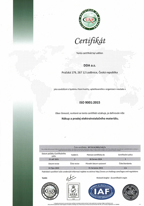 DDA je dritelem ISO certifiktu